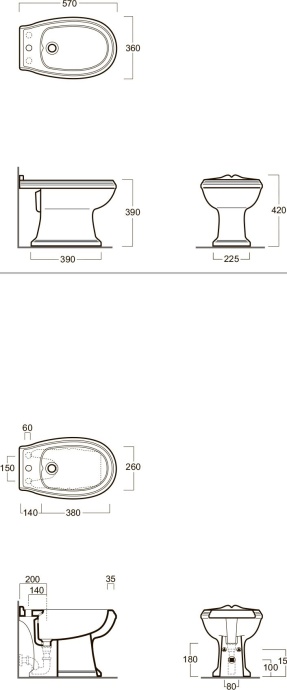 Биде напольное Simas Arcade  AR833 - 4