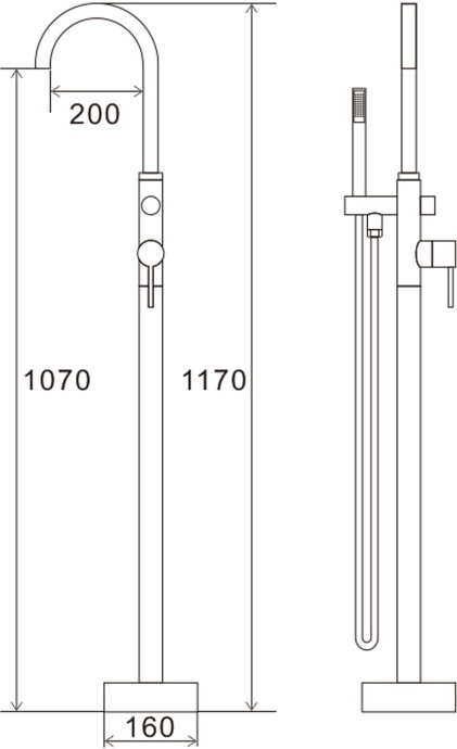Смеситель Swedbe Spira 4000 напольный - 1