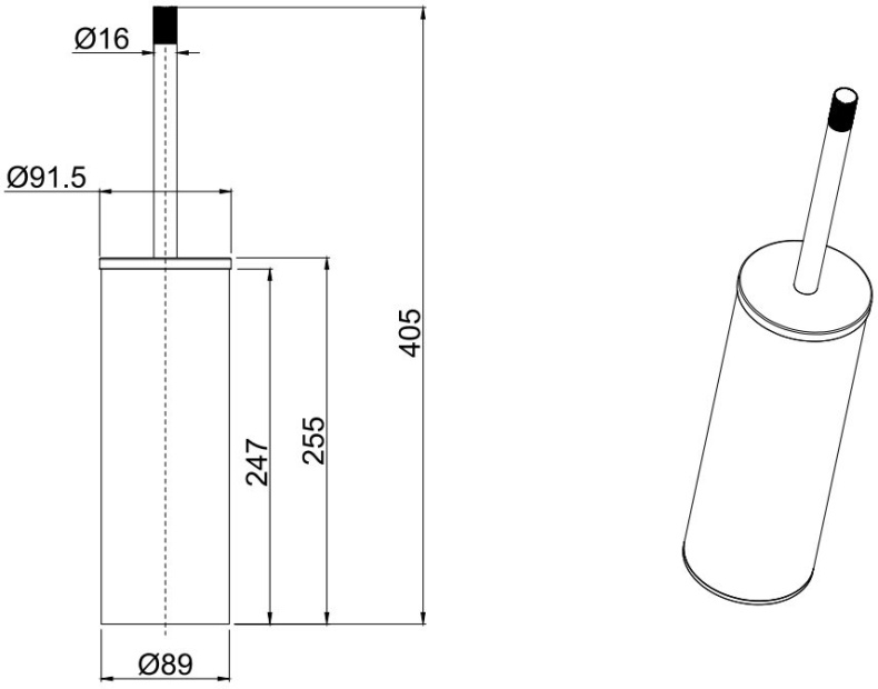 Ершик для унитаза Allen Brau Priority черный матовый 6.31009-31 - 1