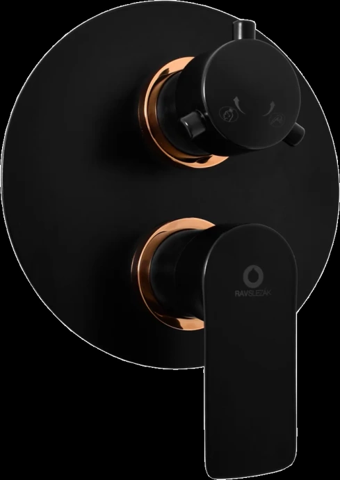 Смеситель для ванны с душем Rav Slezak Vltava черный матовый - золото VT486KCMATZ - 0