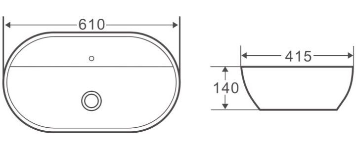 Раковина накладная BelBagno 61х41.5 белый  BB1346 - 2