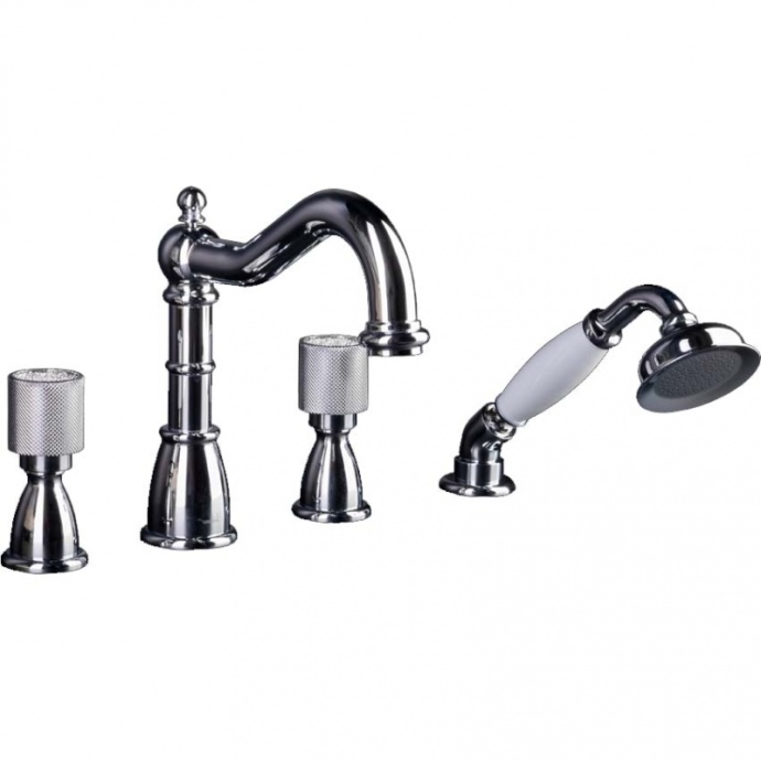 Смеситель на борт ванны Boheme Royal Cristal хром 396-Royal - 0