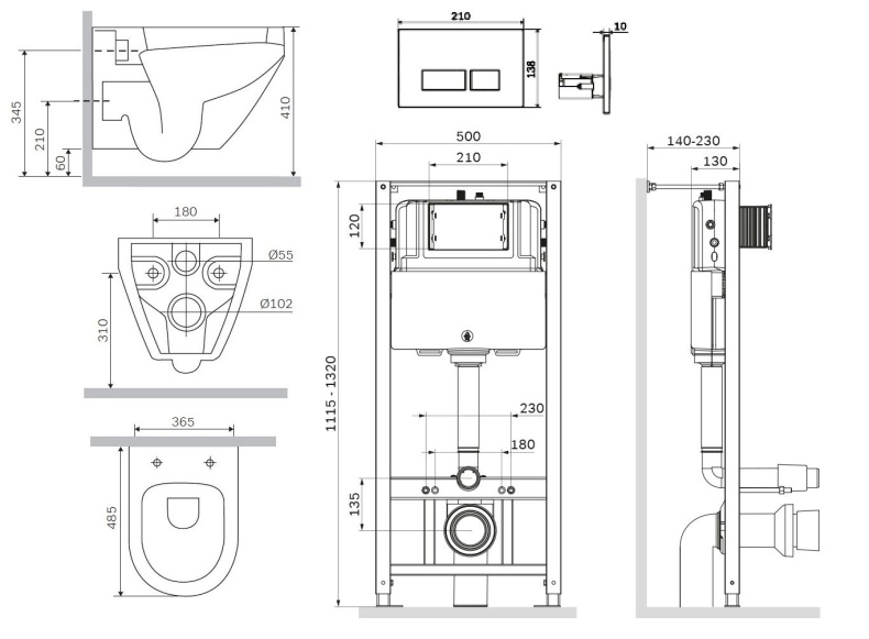 Комплект AM.PM Spirit V2.0 IS47001.701700 с сиденьем микролифт - 8