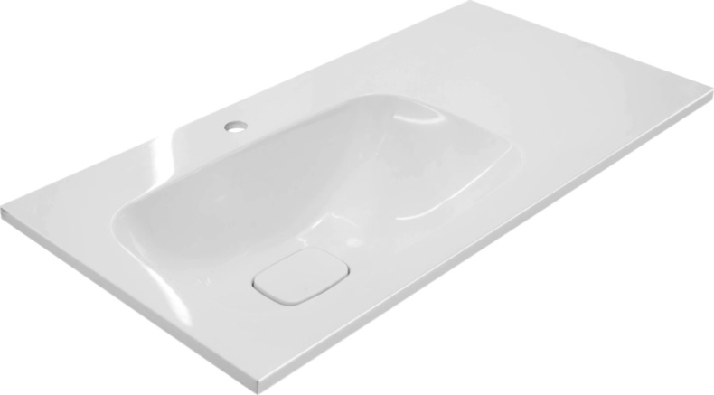 Тумба с раковиной Misty Купер 90 L с бельевой корзиной белый - 5