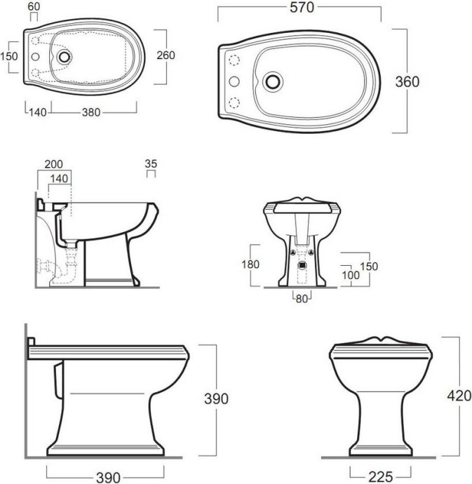 Биде напольное Simas Arcade  AR823 - 5