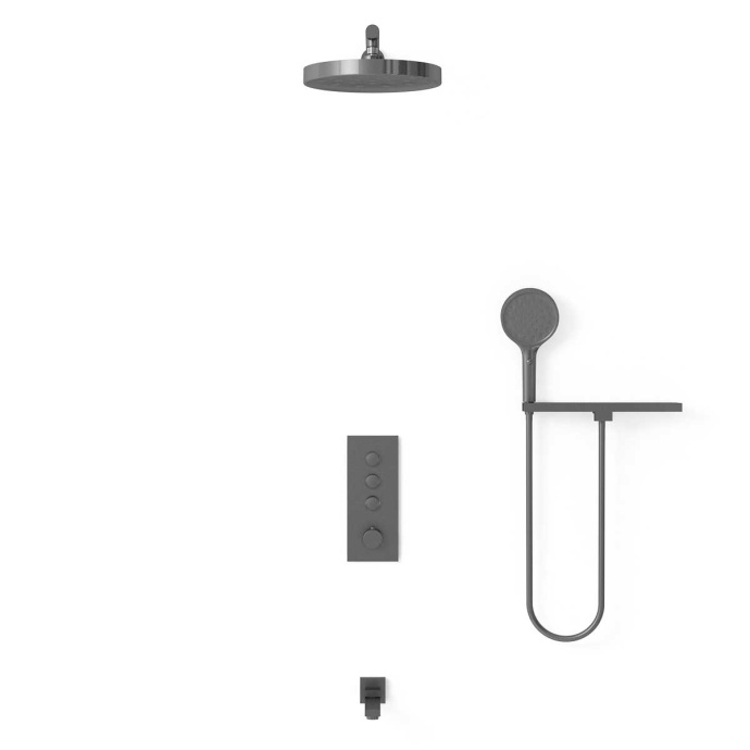 Душевой комплект Vincea Inspire с термостатом темный хром VSFW-433TI2RGM - 1