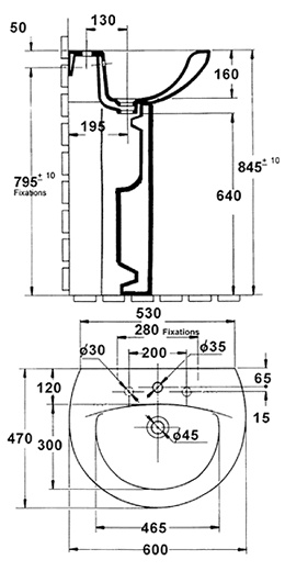 Раковина Jacob Delafon Patio E4159NG 60 см E4159NG-00 - 1
