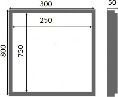 Люк настенный Люкер К 80x30 - 8