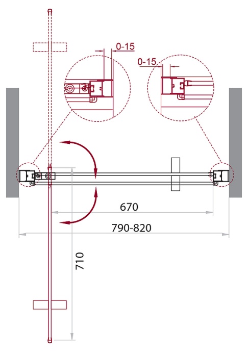 Душевая дверь BelBagno Marmi 80 хром  MARMI-B-1-80-C-Cr - 3