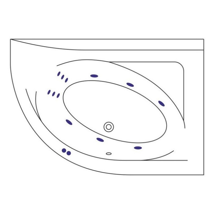 Ванна акриловая Excellent Aquaria Line 170x110 R с гидромассажем белый - хром WAEX.ARP17.LINE.CR - 5