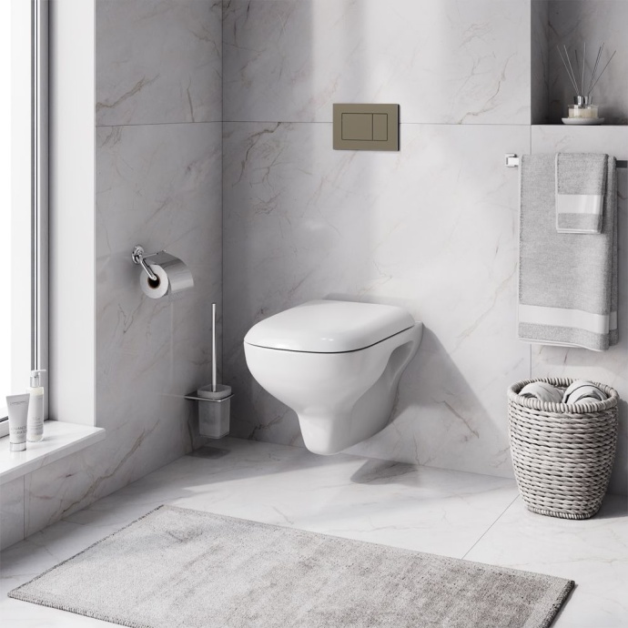 IS3801700 Комплект инсталляция с клав глянц хром с подвесным унитазом Like FlashClean с сид-ем м/лиф - 1