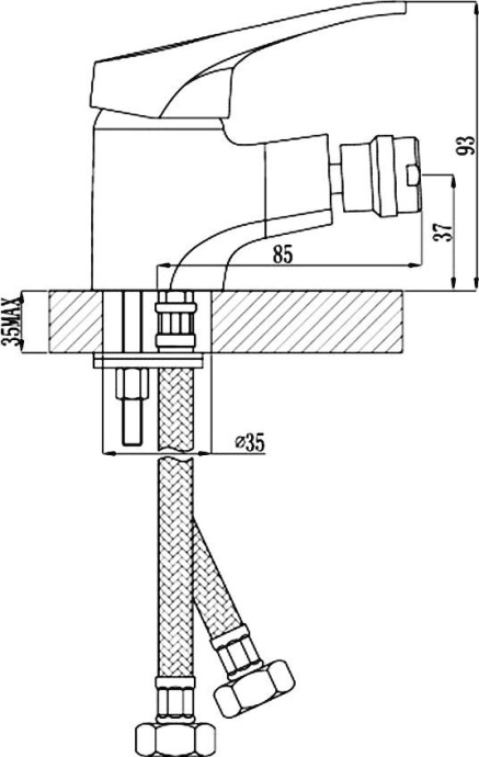 Смеситель для биде Rossinka  хром  B35-51 - 1