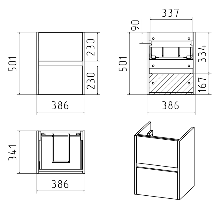 Тумба под раковину Misty Алиса 40 белый Э-Али01040-011П2Я - 2