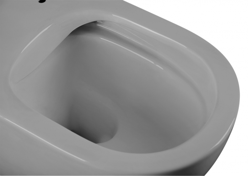 Унитаз подвесной Abber Bequem безободковый с сиденьем микролифт серый матовый AC1103MG - 3