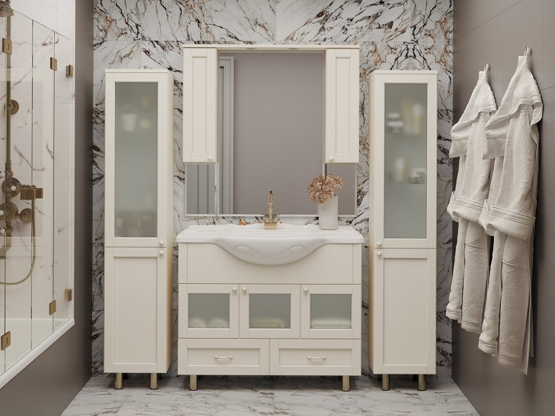 Шкаф-пенал Misty Латте 35 L, бежевый П-Лат05035-03Л - 2