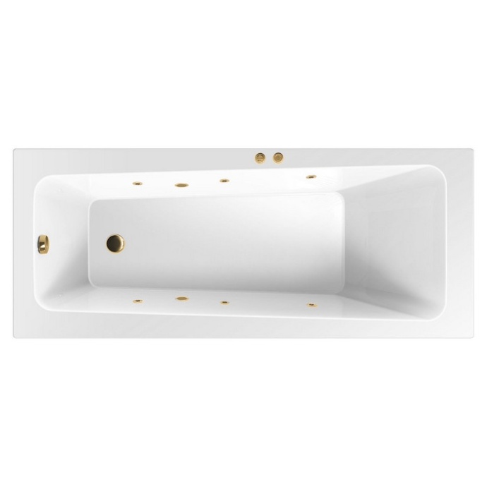 Ванна акриловая Excellent Ava Soft 160х70 с гидромассажем белый - золото WAEX.AVA16.SOFT.GL - 0