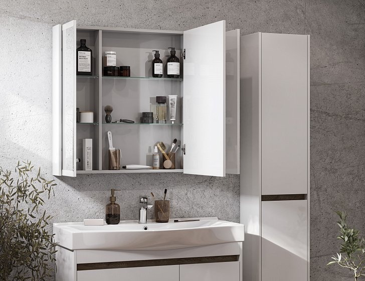 Зеркало-шкаф Aquaton Нортон 100 белый глянец 1A249302NT010 - 5