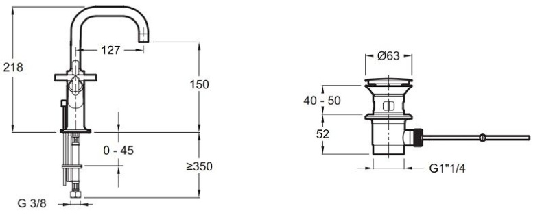 Смеситель Jacob Delafon Purist E14594-3-CP для раковины - 1