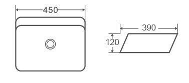Раковина накладная Ceramalux N 45 белый  2242 - 2