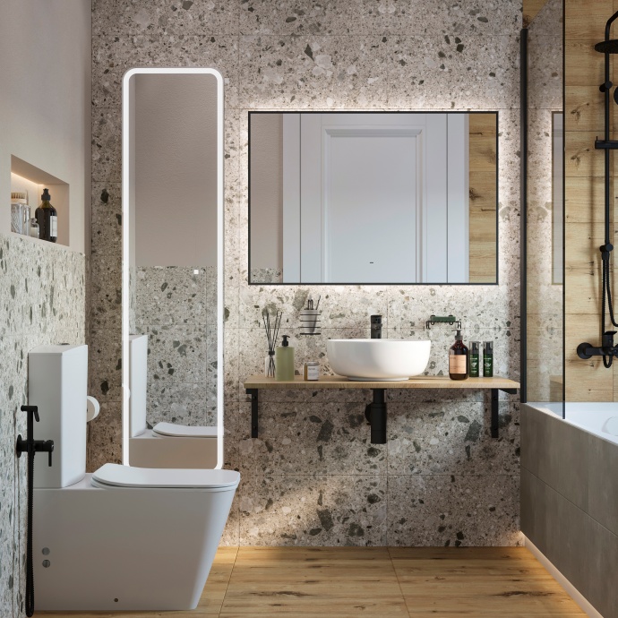 Столешница с раковиной DIWO Элиста 100 светлое дерево, с раковиной Moduo 40 RING 555256 - 1