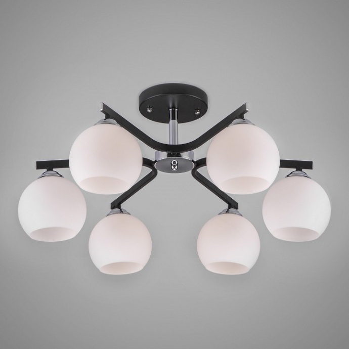 Люстра на штанге Eurosvet Blasco 30145/6 хром/венге - 0