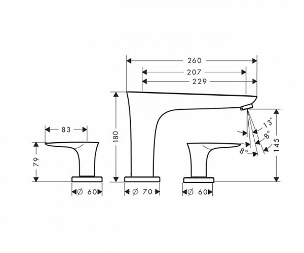 Hansgrohe PuraVida Смеситель на борт ванны 15448400 - 1