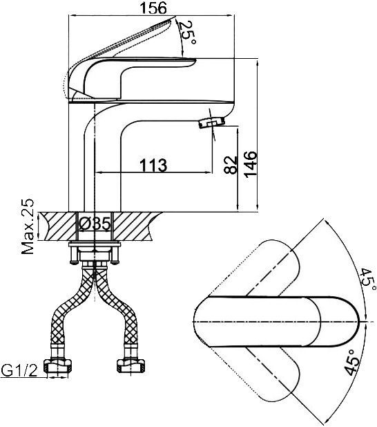 Смеситель D&K Gondolla DA1022118 для раковины - 1
