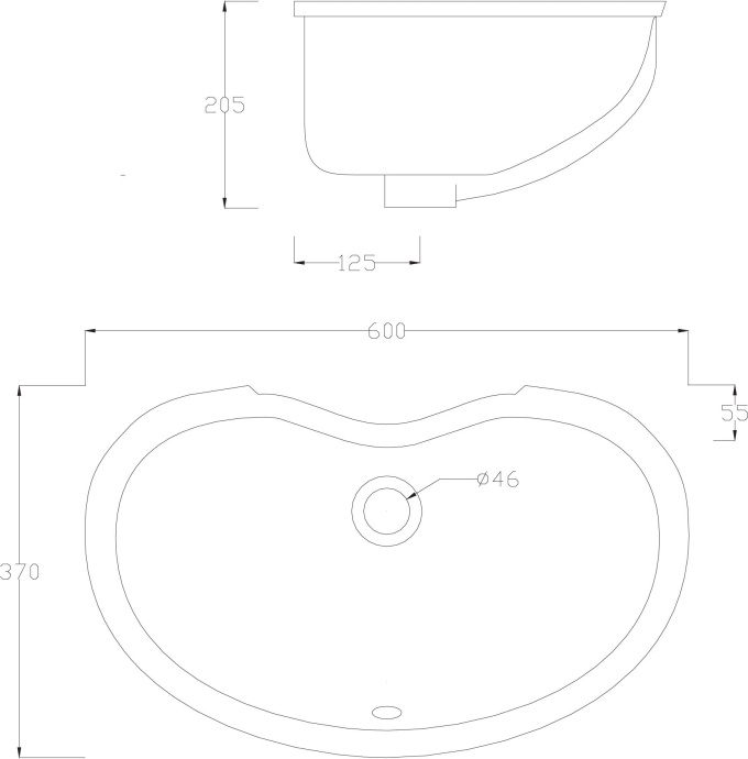 Встраиваемая раковина ArtCeram Idea 60 см  IDL001 01;00 - 3