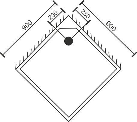 Квадратный душевой поддон Royal bath  90 см (RB 90HP) RB90HP - 3