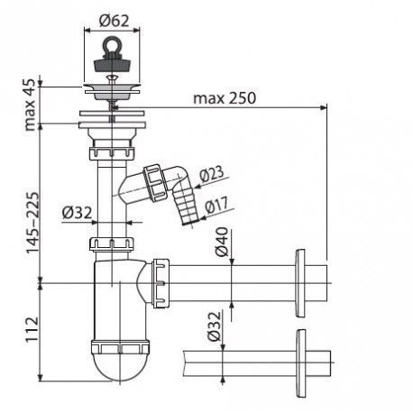 Сифон для раковины AlcaPlast A41P - 2