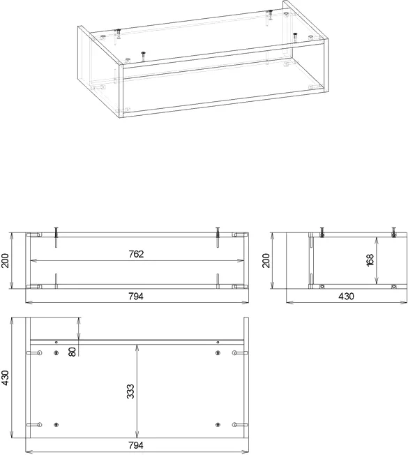 Ниша для тумбы Бриклаер Кристалл 80 дуб бунратти  4627125415906 - 2