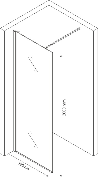 Душевая перегородка Berges Wasserhaus Sky 90x200, профиль хром сильвер 064002 - 2