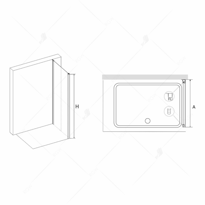 Душевая стенка RGW Z-012 80х195 профиль хром стекло прозрачное 352201208-11 - 2
