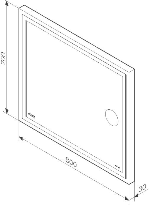Зеркало AM.PM Gem 80 с LED-подсветкой, часами и косметическим зеркалом M91AMOX0803WG - 7