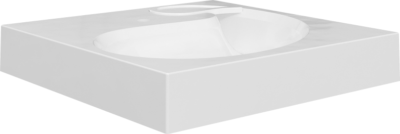 Раковина STWORKI Дублин 60 см белая, на стиральную машину RSD600 - 3