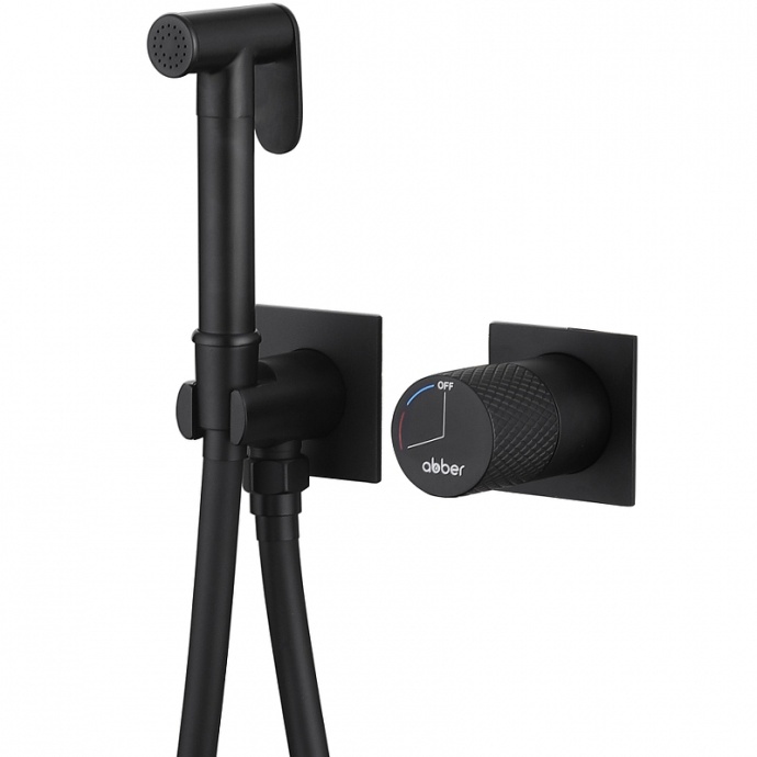 Гигиенический душ Abber Rund со смесителем черный матовый AF8725B - 0