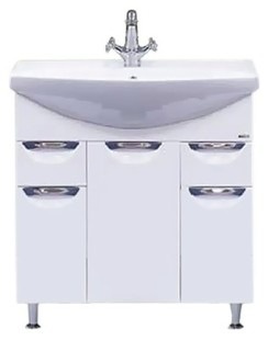 Тумба с раковиной Misty Орхидея 75 белая глянцевая СО000006651 - 0