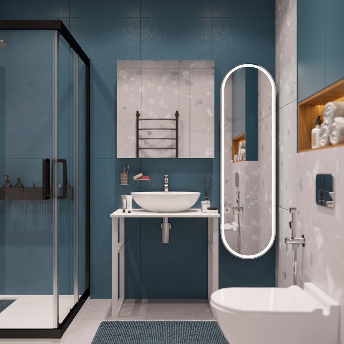 Мебель для ванной DIWO Элиста 80 белый мрамор, с раковиной Moduo 55 Leaf 555098 - 0