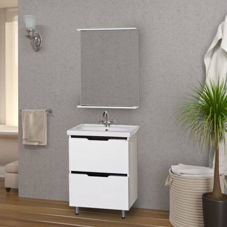 Тумба с раковиной Misty Лайм 60 белая с черным УТ000001157 - 2