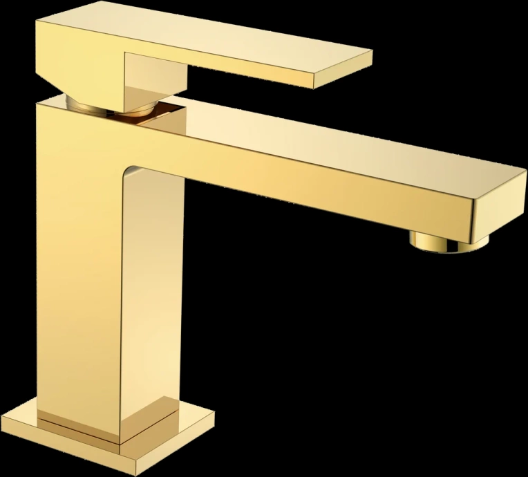 Смеситель для раковины Boheme Qubic золото глянцевый 471-G - 0