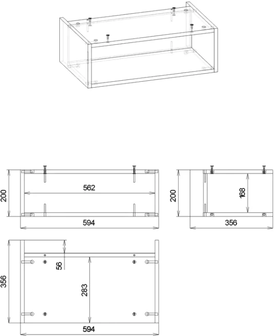 Ниша для тумбы Бриклаер Кристалл 60 дуб бунратти  4627125415883 - 3
