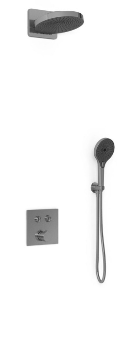 Душевой комплект Vincea Inspire с термостатом темный хром VSFW-4I211GM - 0