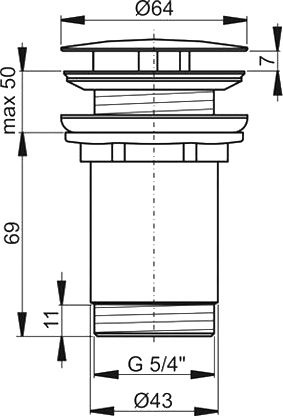 Донный клапан для раковины Ravak X01439 - 1