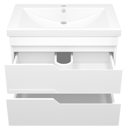 Тумба с раковиной Misty Софт 75 белая глянцевая УТ000015047 - 1