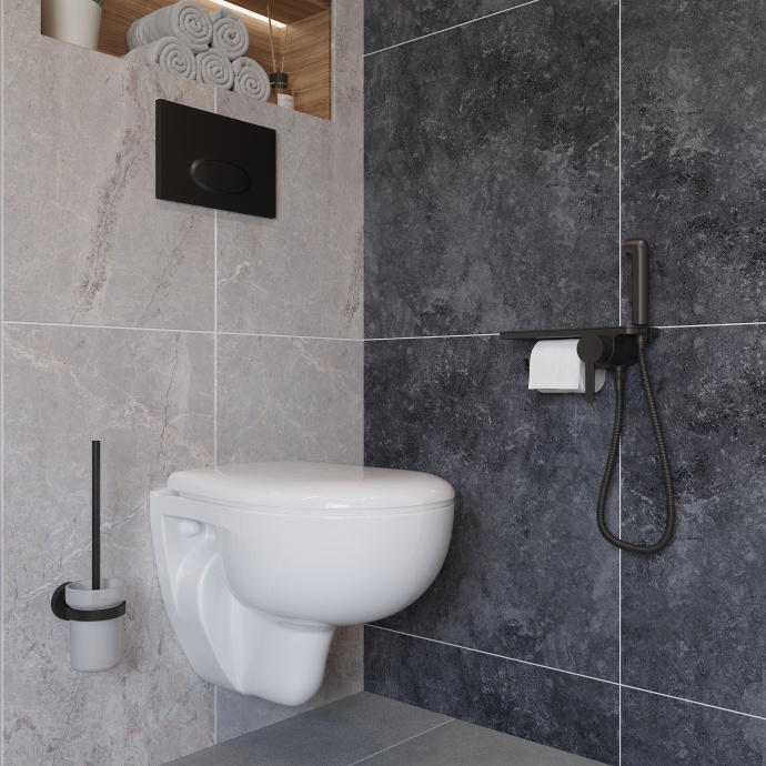 Гигиенический душ STWORKI by Damixa Стокгольм HFSG35030 со смесителем, С ВНУТРЕННЕЙ ЧАСТЬЮ, черный - 2