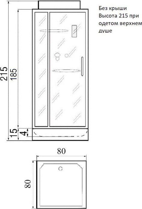 Душевая кабина с поддоном River Tana Б/К 80  10000001709 - 7