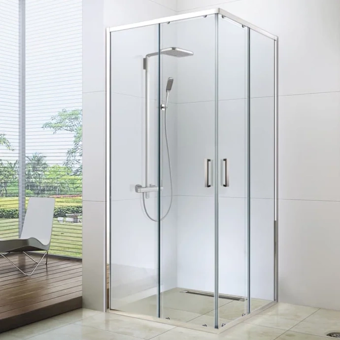 Душевой уголок Berges Solo 80х80 хром стекло прозрачное 061103 - 0