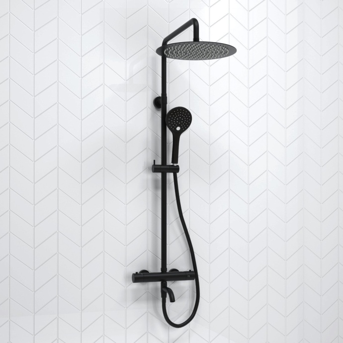 Душевая система WasserKraft 30 с термостатом черный матовый A288.160.078.BM Thermo - 1