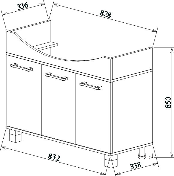 Тумба для комплекта Sanflor Толедо 85 венге, орегон С0000001821 - 2