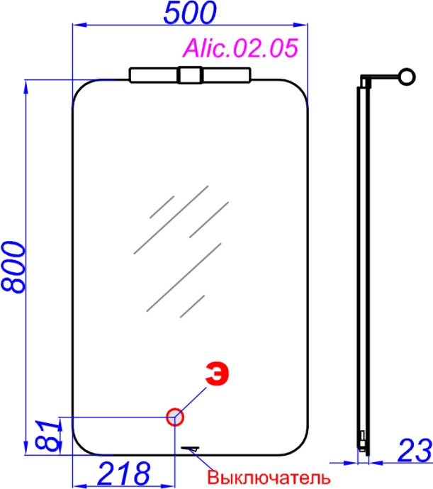 Зеркало Aqwella Аликанте 50 Alic.02.05 - 4